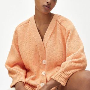 Babaa Cotton Cardigan No. 55 Cantaloupe EUC